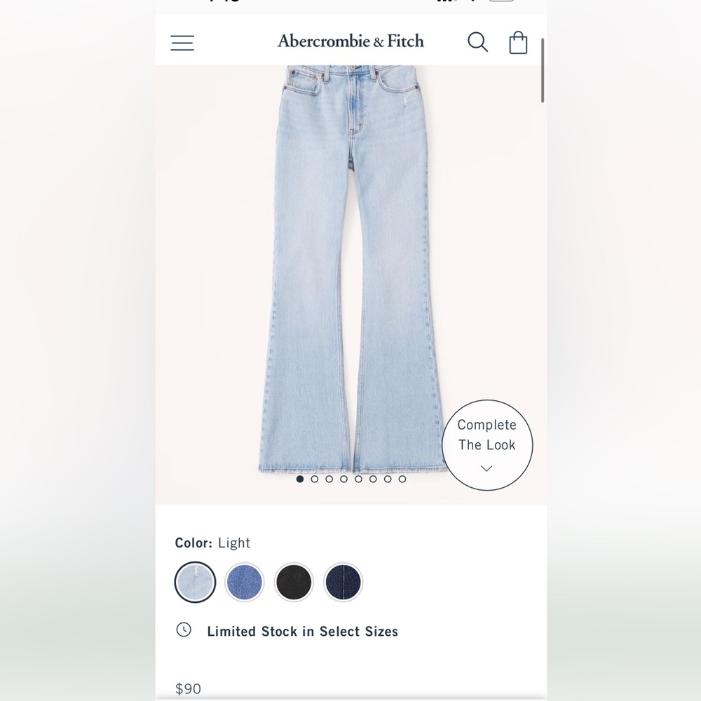 Abercrombie High Rise Vintage Flare Jeans - Light Wash